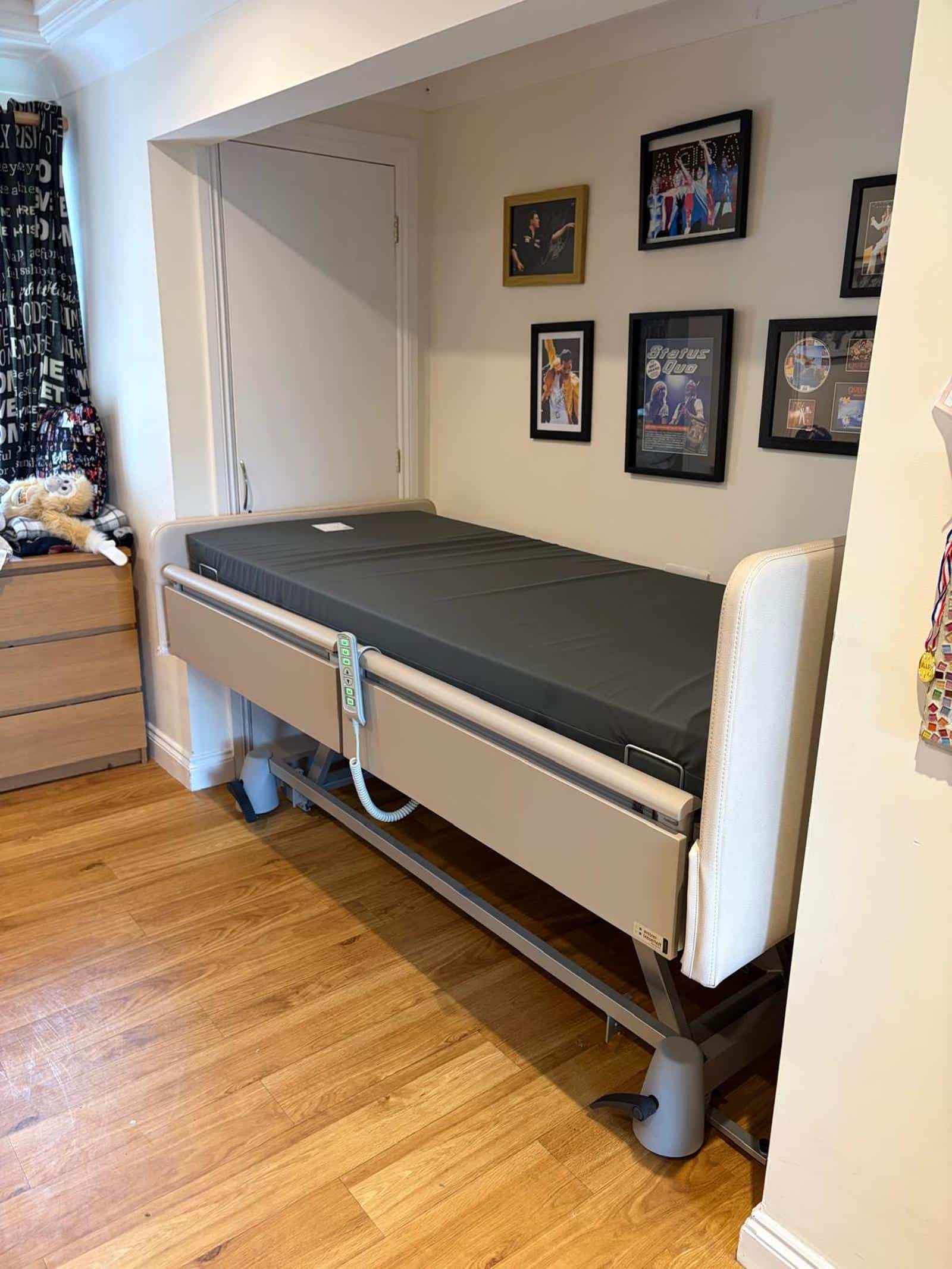 Pressure-relief mattress on a low profiling bed for falls and injury prevention